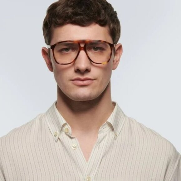 Saint Laurent DUNE Eyeglasses – Havana Pilot Frame (SL596 DUNE OPT 002) - Picture 9 of 13